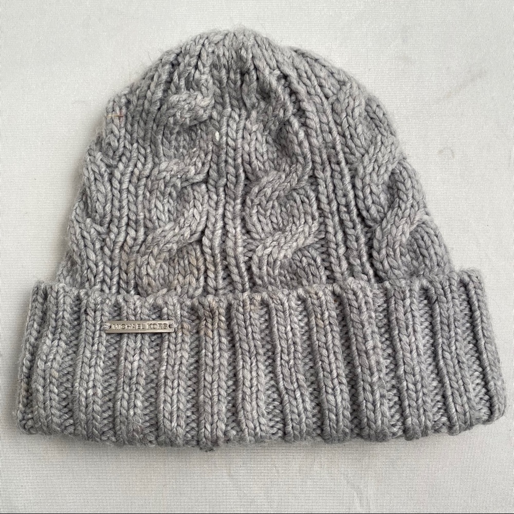 Michael by Michael Kors Gray chunky knit winter hat OS
